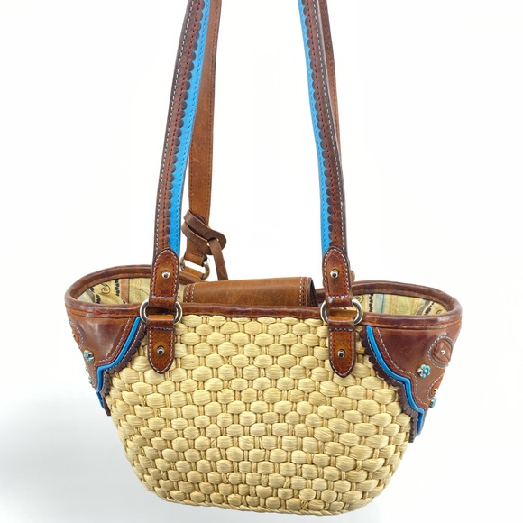 Brighton Braided Woven Wicker Shoulder Bag - Picture 2 of 6